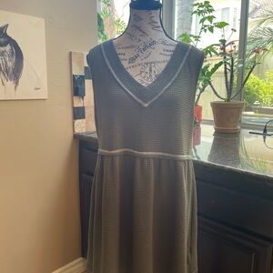 Sleeveless V-Neck Olive Green Babydoll Top